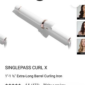 T3 SinglePass Curl X White Curling Iron